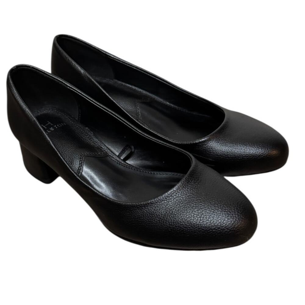 H By HALSTON DejaVu Black Dress Heeled Shoe SZ 7